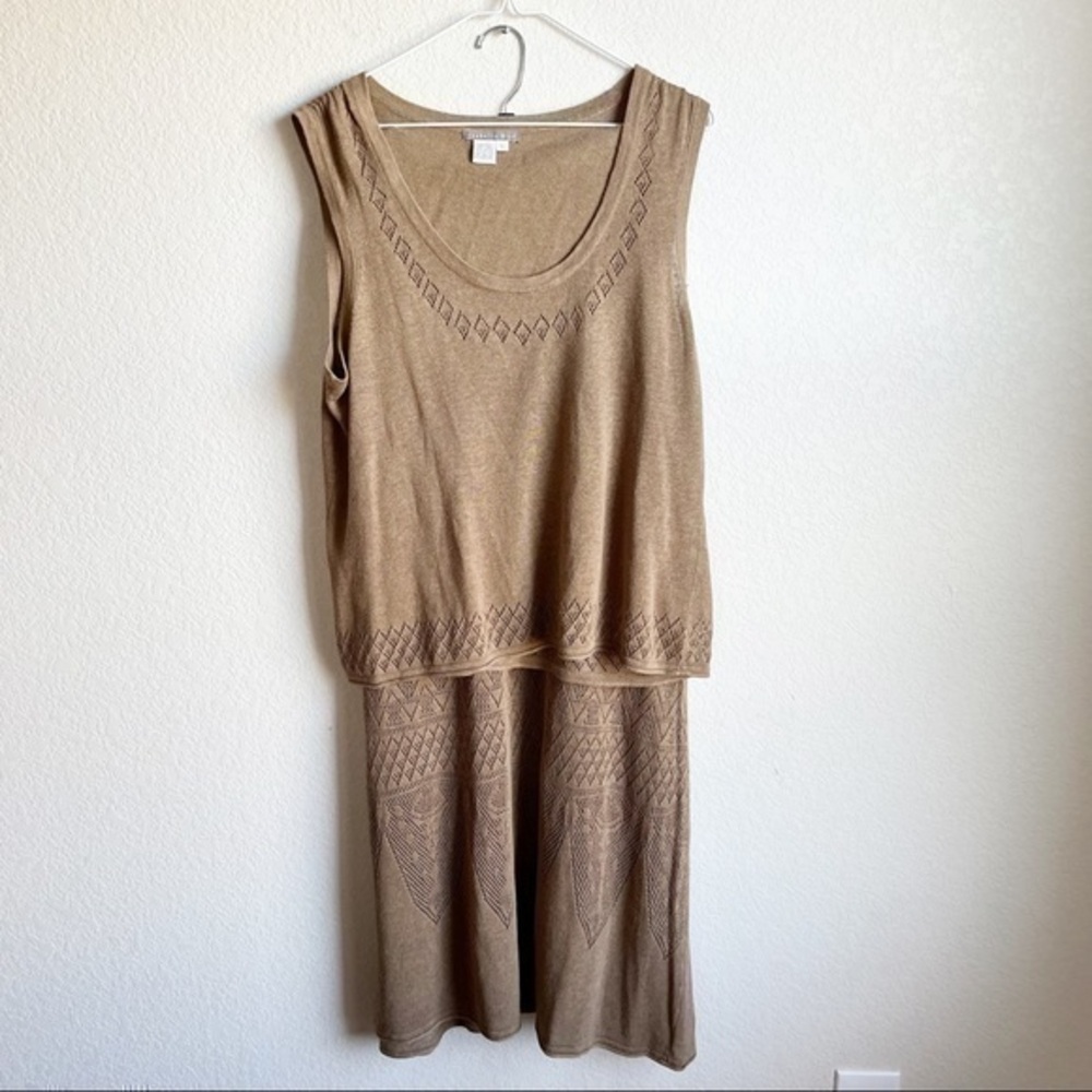 Isabella Bird Anthropologie Tank & Skirt Set Linen Boho Flowy size Large
